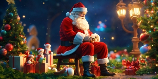 Light, Christmas Ornament, Christmas Tree, Plant, Beard, Toy