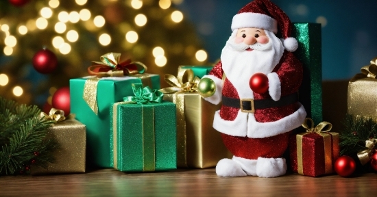 Light, Christmas Ornament, Christmas Tree, Santa Claus, Toy, Beard