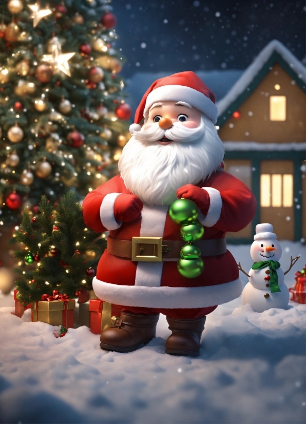 Light, Christmas Tree, Christmas Ornament, Human Body, Santa Claus, Snowman