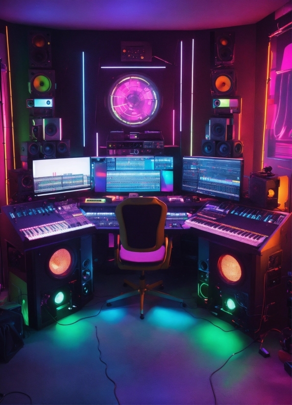 Light, Purple, Building, Personal Computer, Audio Equipment, Entertainment