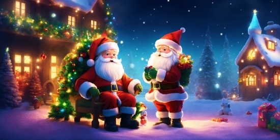 Light, Santa Claus, Lighting, Christmas Ornament, Christmas Decoration, Sky