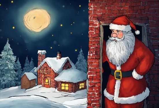 Light, World, Lighting, Beard, Moon, Santa Claus