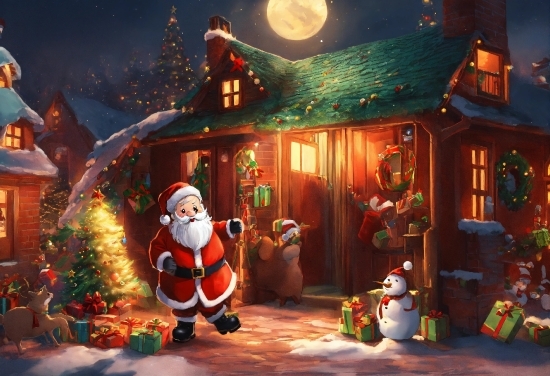 Light, World, Window, Christmas Tree, Lighting, Cartoon