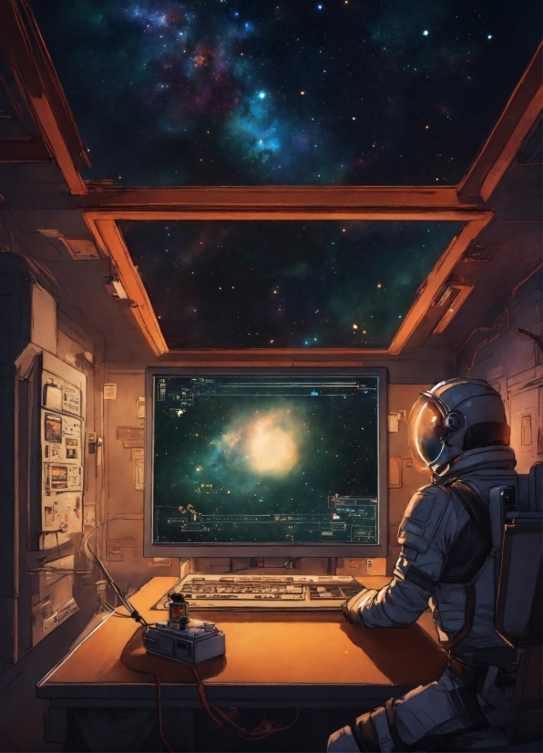 Lighting, Computer Keyboard, Computer Monitor, Space, Sky, Science