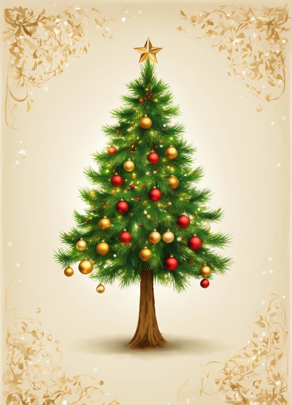 Love Illustration, Christmas Tree, Nature, Plant, Branch, Larch