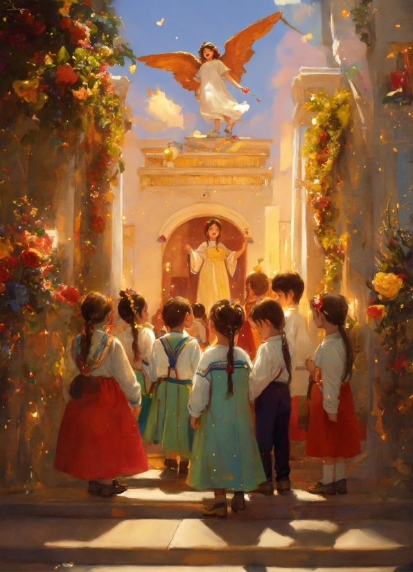 Mirror Art, Temple, Orange, Bird, Fun, Event