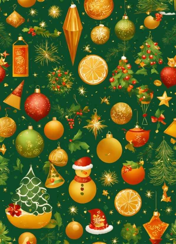 Nature, Green, Orange, Yellow, Organism, Christmas Ornament