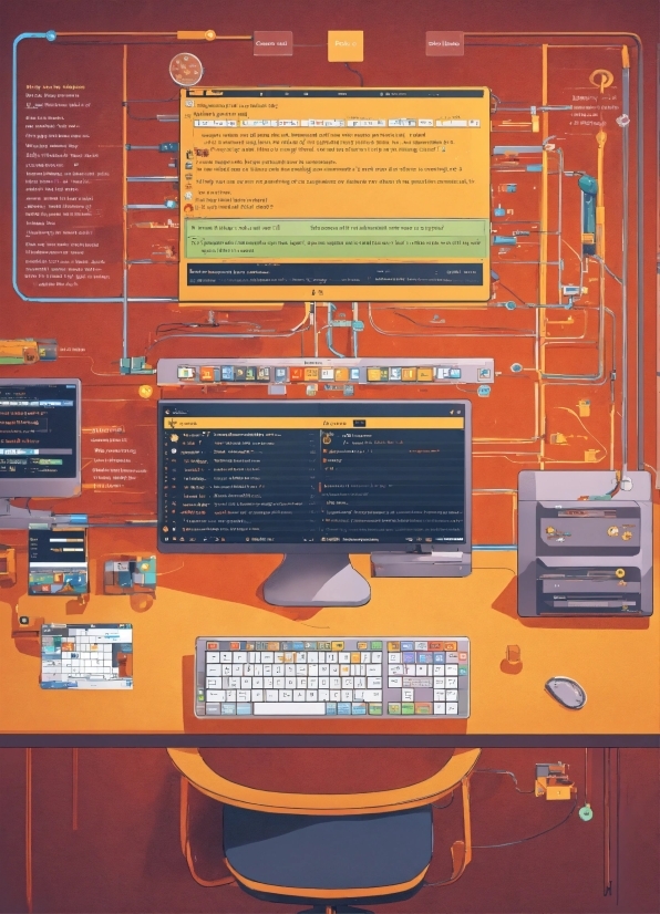 Orange, Computer, Display Device, Machine, Electronic Device, Technology