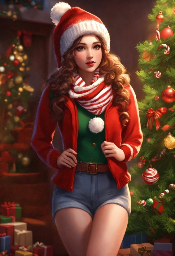 Outerwear, Facial Expression, Christmas Tree, Human Body, Sleeve, Standing