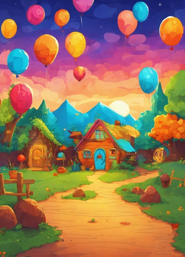 Paint, Nature, Orange, Painting, World, Balloon