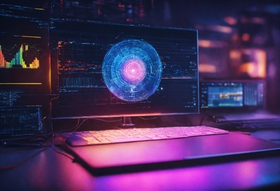 Personal Computer, Computer, Purple, Entertainment, Computer Keyboard, Visual Effect Lighting