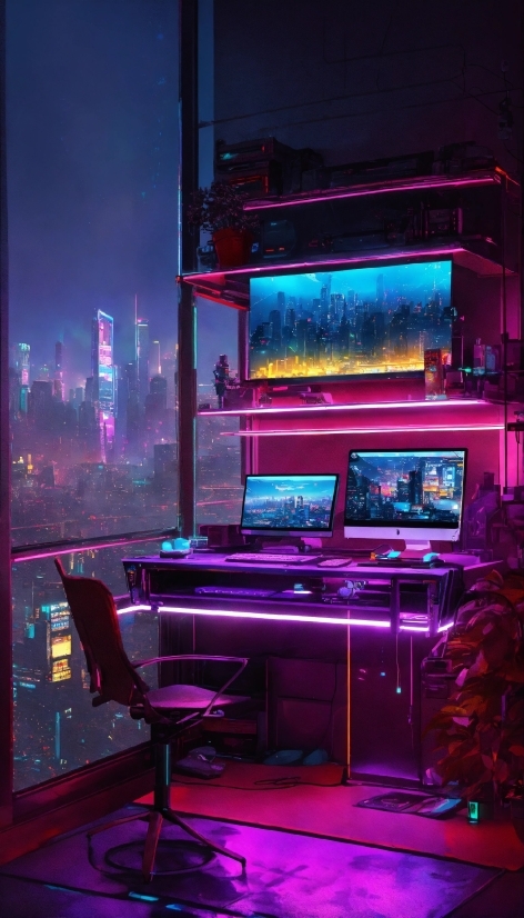 Personal Computer, Computer, Purple, Pink, Entertainment, Computer Keyboard