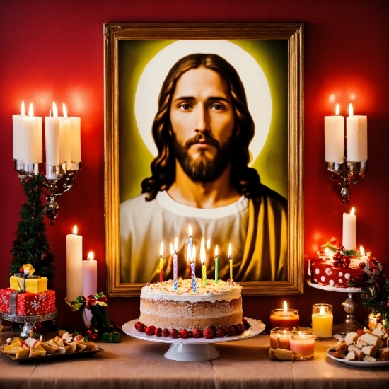 Photo Face Change, Food, Candle, Tableware, Table, Lighting