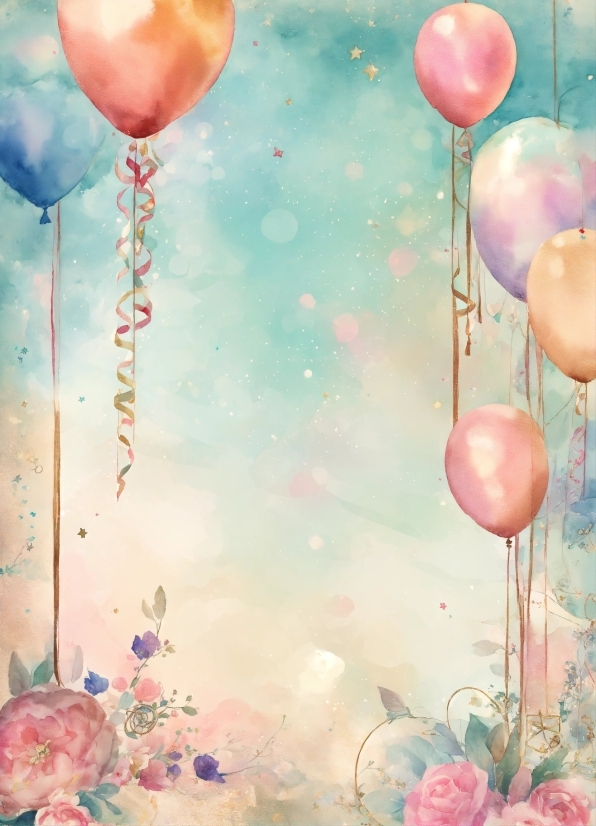 Photograph, Blue, Balloon, Plant, Pink, Art