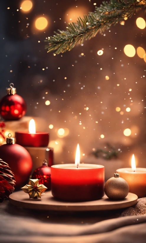Photograph, Candle, Decoration, Plant, Light, Christmas Ornament