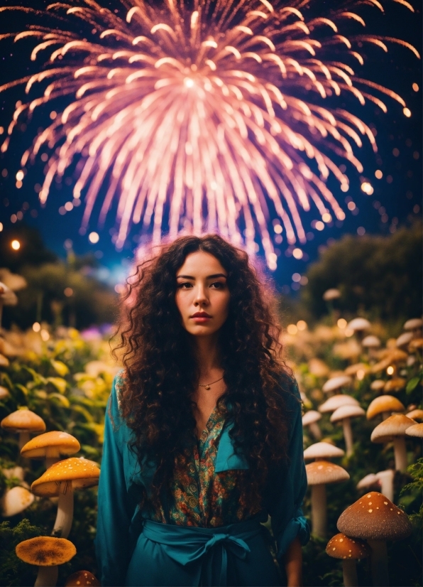Photograph, Fireworks, Sky, Green, Light, People In Nature