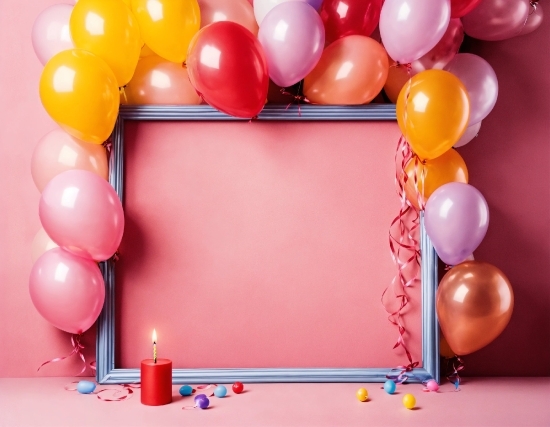 Photograph, Orange, Balloon, Decoration, Pink, Red