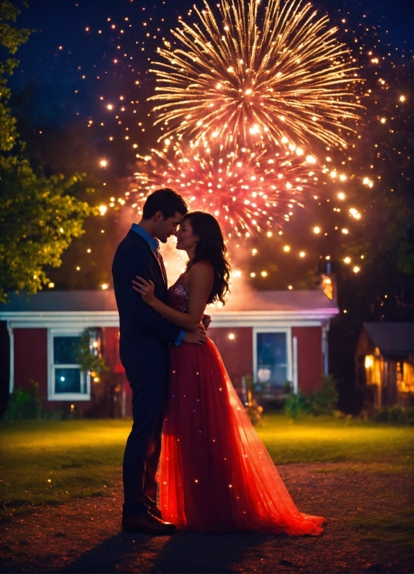 Photograph, Wedding Dress, Light, Bride, Fireworks, Flash Photography