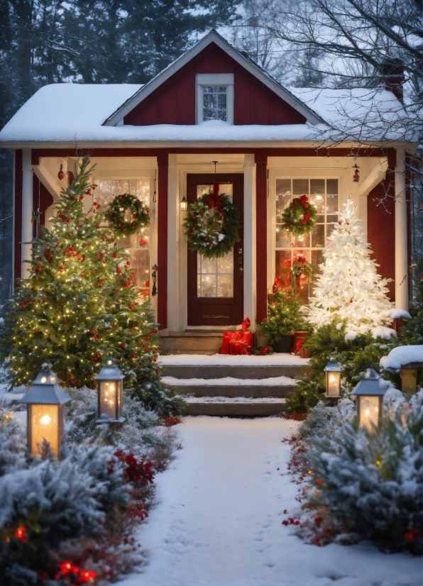 Plant, Building, Property, Christmas Tree, Window, Tree