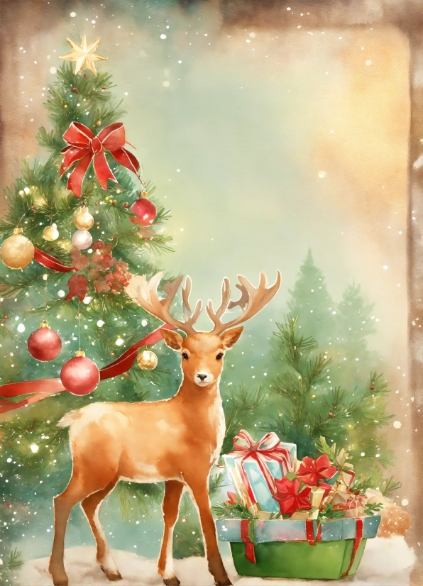 Plant, Christmas Ornament, Christmas Tree, Nature, Branch, Deer