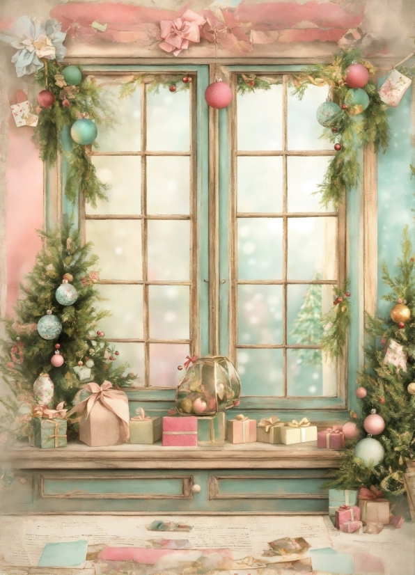 Plant, Christmas Ornament, Window, Wood, Decoration, Interior Design