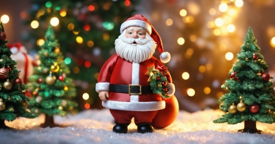 Plant, Christmas Tree, Toy, Light, Christmas Ornament, Beard