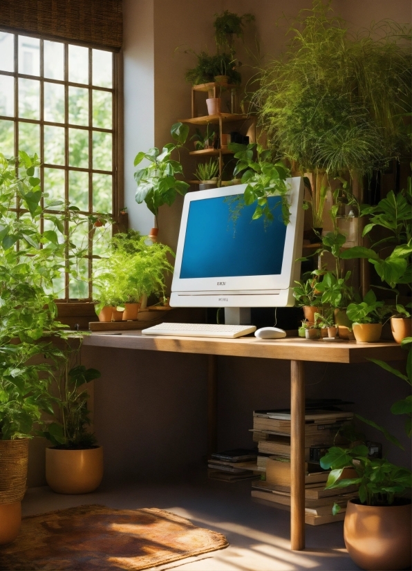 Plant, Computer, Building, Personal Computer, Furniture, Computer Monitor