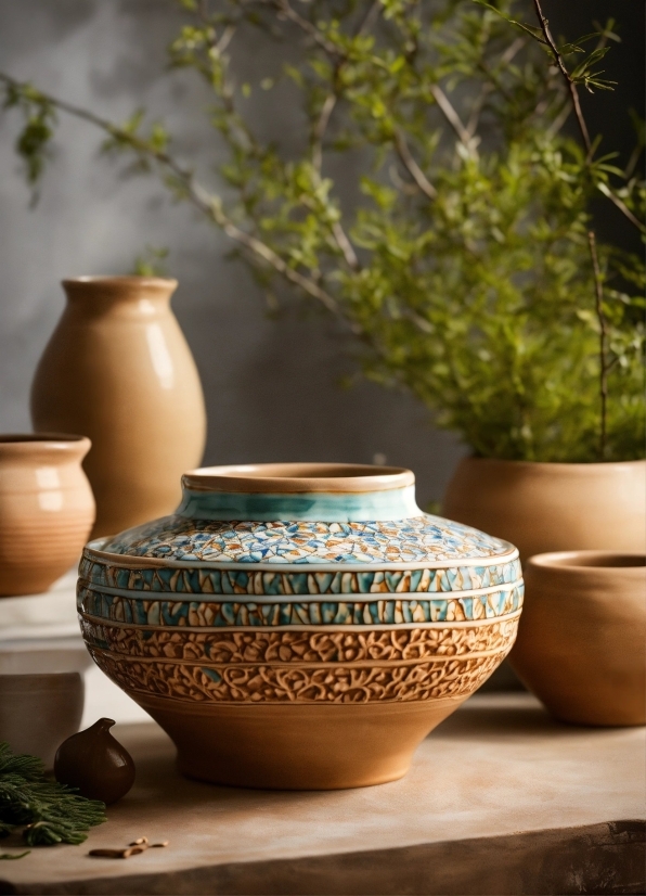 Plant, Dishware, Flowerpot, Vase, Serveware, Wood