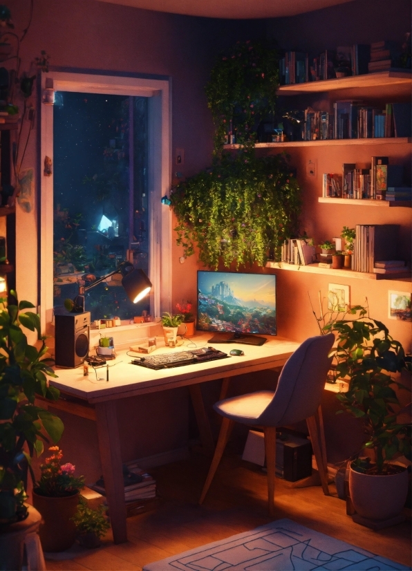 Plant, Furniture, Table, Houseplant, Flowerpot, Interior Design