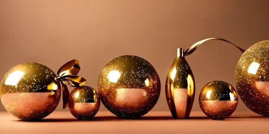 Plant, Gold, Christmas Ornament, Amber, Wood, Ornament