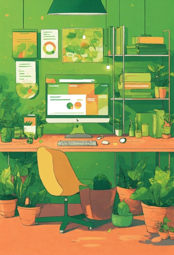 Plant, Green, Houseplant, Cartoon, Organism, Art