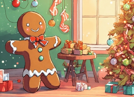 Plant, Orange, Window, Tree, Christmas Tree, Happy