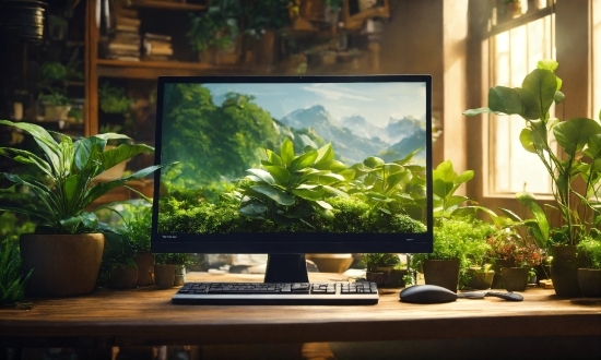 Plant, Personal Computer, Computer, Houseplant, Computer Keyboard, Peripheral