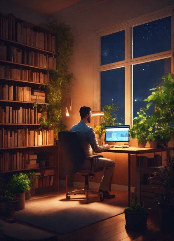 Plant, Property, Furniture, Personal Computer, Computer, Houseplant