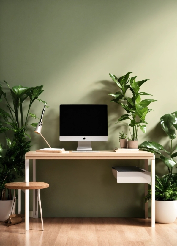 Plant, Table, Furniture, Property, Computer, Personal Computer