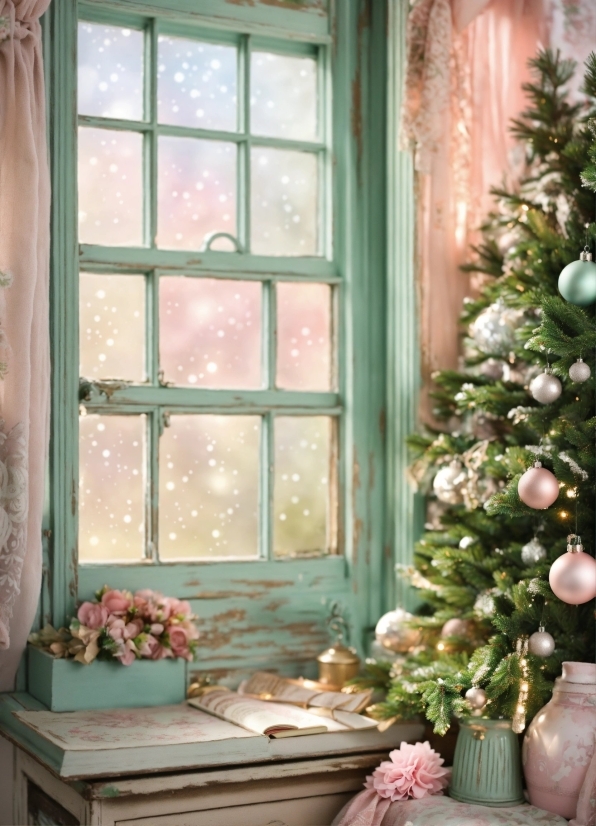 Plant, Window, Christmas Tree, Wood, Interior Design, Christmas Ornament