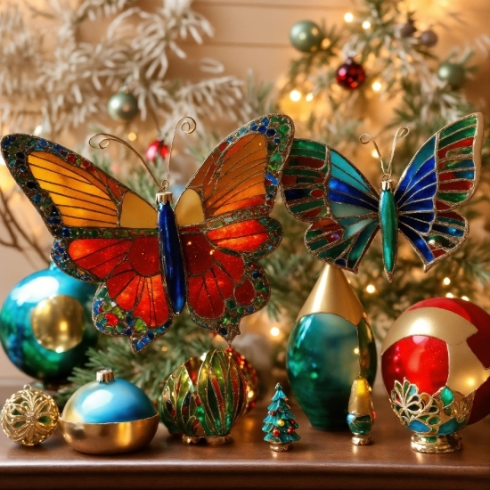 Pollinator, Insect, Butterfly, Arthropod, Christmas Ornament, Blue