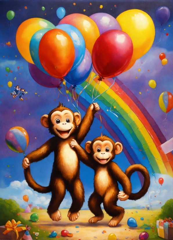 Primate, Vertebrate, Nature, Organism, Happy, Balloon
