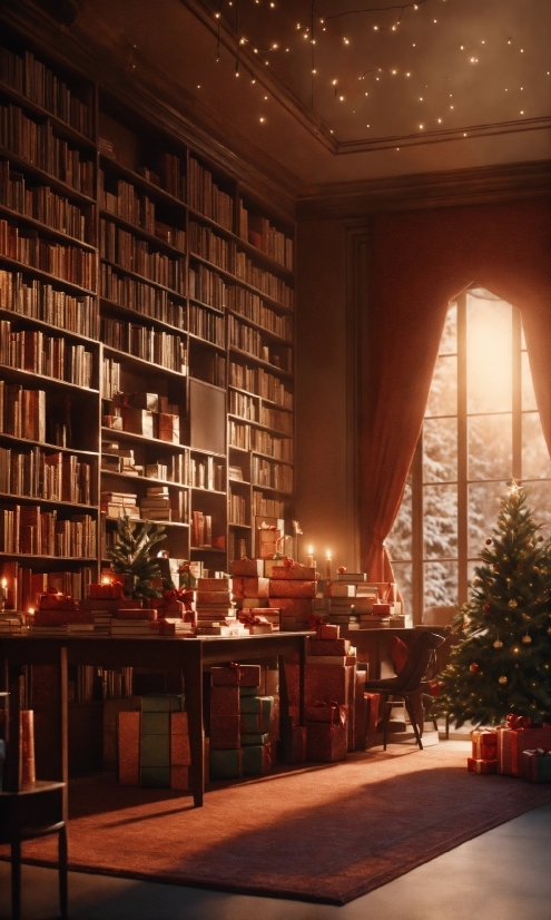 Property, Building, Light, Christmas Tree, Shelf, Table