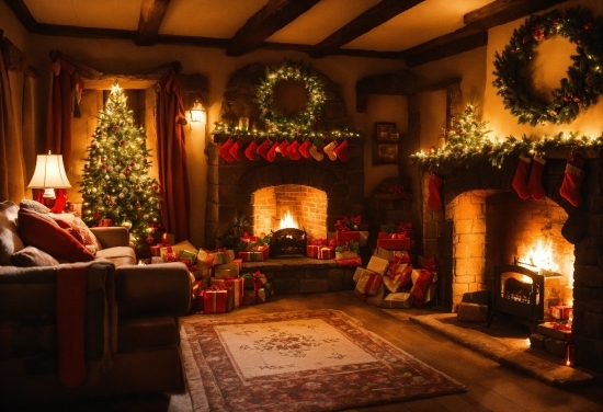 Property, Christmas Tree, Decoration, Interior Design, Ornament, Living Room