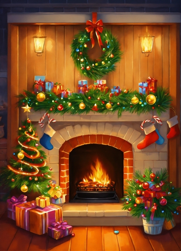 Property, Christmas Tree, Plant, Wood, Interior Design, Lighting