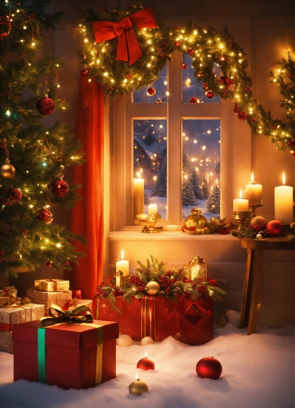 Property, Decoration, Christmas Tree, Candle, Plant, Light