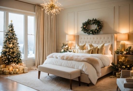 Property, Furniture, Decoration, White, Christmas Tree, Wood
