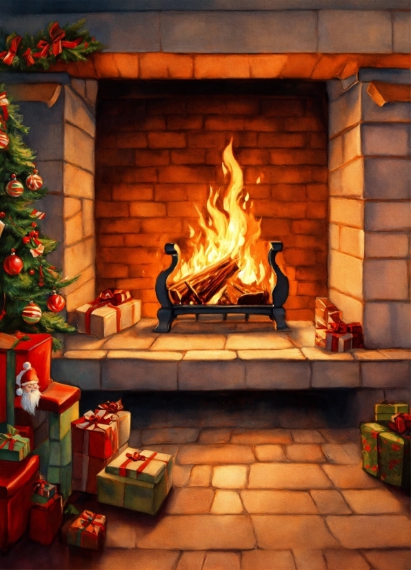 Property, Hearth, Wood, Christmas Tree, Heat, Gas