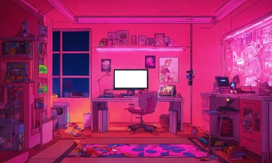 Property, Purple, Interior Design, Lighting, Computer Keyboard, Violet