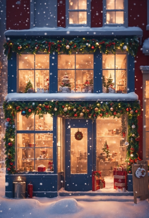 Property, Window, Building, Light, Branch, Snow