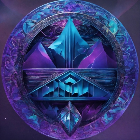 Purple, Blue, Azure, Violet, Triangle, Symmetry