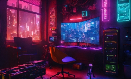 Purple, Building, Entertainment, Chair, Magenta, Visual Effect Lighting