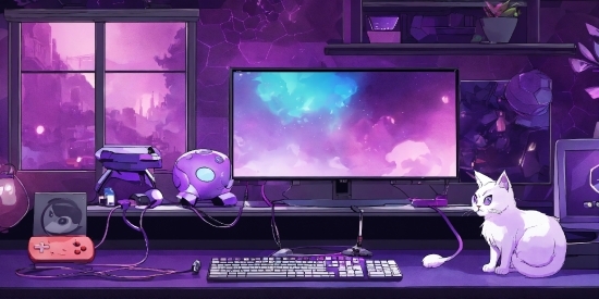 Purple, Computer, Output Device, Peripheral, Lighting, Personal Computer