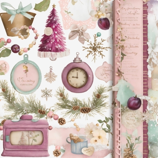 Purple, Green, Botany, Branch, Christmas Ornament, Pink